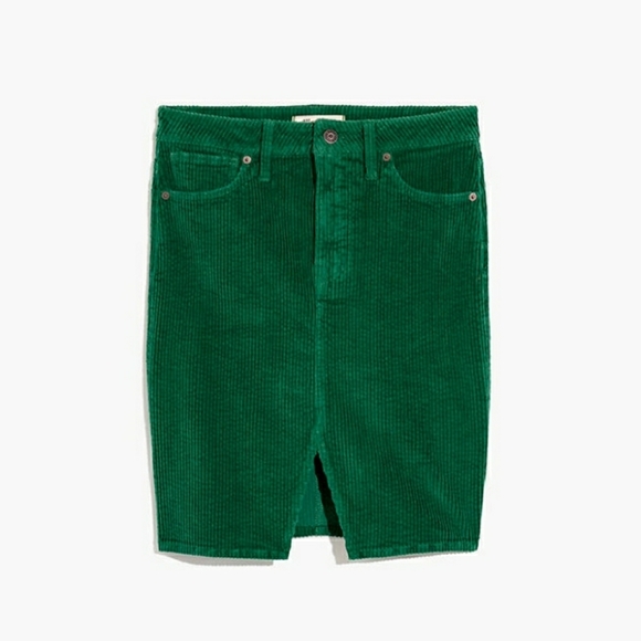 NWT Madewell Green Cordaroy Pegged Skirt - Picture 3 of 8